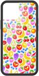 Wildflower Cases - Tutti Fruity Case, Compatible with Apple iPhone 12/12 Pro | White, Trendy, Fruit, Berries, Yellow - Protective Black Bumper, 4ft Drop Test Certified, Women Owned Small Business