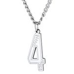 Jersey Baseball Number 4 Necklace For Athletes, Softball Pendant For Softball Players