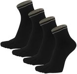 FEOYA Five Finger Toe Socks for Women Girls Ladies Casual Socks Cotton Low Cut Ankle Socks Soft Breathable 4/5 Pairs 4Black