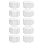 REWOMC 10 Pack Round Tablecloths - 120 Inch, White Polyester Table Cover for Round Table, Stain and Wrinkle Resistant Washable Fabric Table Cloth, Polyester Tablecloth for Wedding Banquet Parties