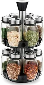 Rotating Spice Rack Organizer with 12 Jars for Cabinet - Revolving Seasoning, Herb and Spice Organizer, Spinning Spice Rack, Compact Seasoning Organizer for Kitchen Countertop