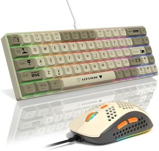 MAMBASNAKE AJAZZ AK680 Mechanical Keyboard, 68 Key 60 Percent Hot Swappable Gaming Keyboard + 6 Adjustable DPI 6400 Gaming Mouse with 6 RGB Light, for PC/Mac/Laptop Gamer (Red Linear Switch)
