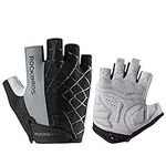 ROCKBROS Spider Cycling Gloves Half Finger Sports Gloves Padded Black Gray,L