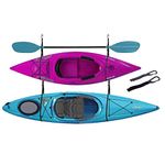 ZUJARA Double Kayak Storage Straps System Comes with 2 Carabiner Paddle Clips