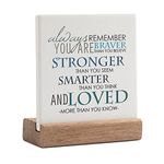 Lukiejac Inspirational Quotes Desk Decor Gifts For Women Best Friend Encouragement Cheer Up Gifts Office Inspiration Positive Plaque With Wooden Stand For Cowoker Motivational Sign For Birthday (Blue)