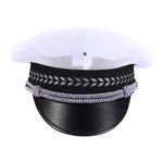 VALICLUD Navy Sailor Cap Greek Sailor Hats Cotton Fisherman Cap Trendy Clothes Adult Yacht Boat Ship Hat Marine Admiral Adult Boat Sailor Hat Cotton Polyester White Fashion Officer Cap