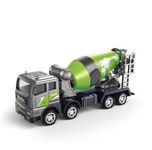 SHIPEASE Unbreakable Friction Powered Cement Mixture Truck with All Moving Parts Engineering Vehicle Alloy Model Excavator Construction Truck Toy for 3+ Years Old Kids Boys Girls