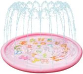 Anpro Sprinkle and Splash Play Mat, 172 cm / 68 Inflatable Outdoor Party Sprinkler Pad Wading Pool,Summer Garden Outdoor Spray Water Toys for Kids Toddlers 3+