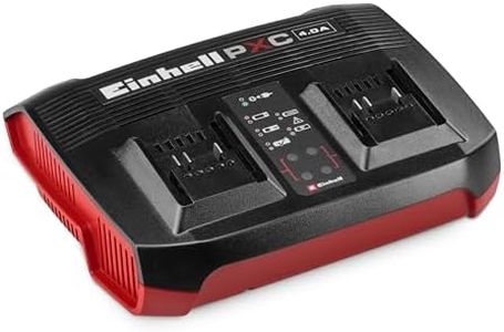 Original Einhell Ladegerät Power X-Twincharger 4A Power X-Change (18 V, gleichzeitiges Laden von 2x 18 V Akkus, Akkuüberwachung, Lademanagementsystem, Refresh-Modus)