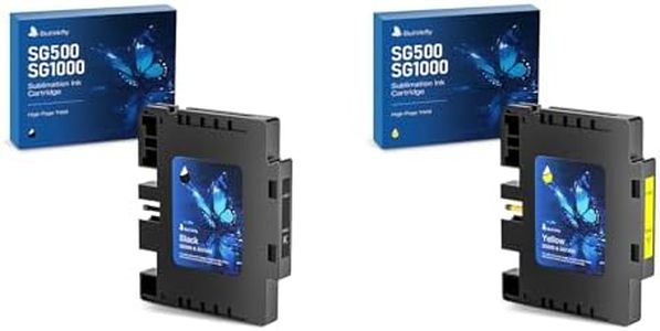 3.09 Sublimation Ink Cartridge Compatible with Sawgrass SG500 SG1000 Printer All Firmware Versions | No Grid Lines Guaranteed | High-Performance & High-Viscosity Gel Ink(2 PK, B/Y)