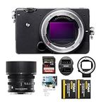 Sigma fp Mirrorless Digital Camera Bundle with 45mm Lens, MC-21 Lens Mount Converter/Adapter, 64GB Extreme PRO SD Card, Spare Battery/Charger and Photo Software (5 Items)