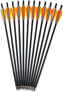 Kikzok 12 Pack Crossbow Bolts Carbon Arrows,16/18/20/22 Inch Hunting Archery Bio Crossbow Arrows with Moon Nocks, Removable Arrowhead (20 Inch)