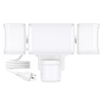 Olafus 65W Motion Sensor Outdoor Light Plug in, Flood Light Motion 3 Heads, 6500LM LED Security Light IP65 Waterproof, Motion Activated 6500K PIR Sensor Lighting for Garage Yard Porch Patio, White