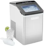 Iceman Pebble Ice Machine, Countertop Nugget Ice Maker Produces Chewable Pellet Ice in 20 Minutes, Makes 33lbs/Day, with One-Touch Cleaning Function and Ice Scoop/Basket Included – Stainless Steel