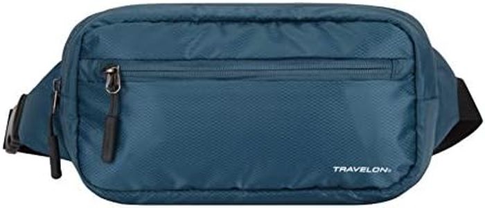 Travelon: World Travel Essentials Convertible Sling/Waist Pack, Peacock Teal, One Size, World Travel Essentials Convertible Sling/Waist Pack