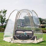 Alvantor Pop Up Bubble Tent - 10’ x 10’ Instant Igloo Tent - 4-6 Person Screen House for Patios - Large Oversize Weather Proof Pod - Cold Protection Camping Tent - Beige