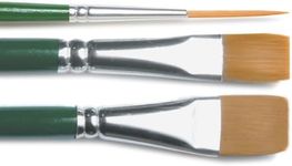 Darice PL1171 One Stroke Brush Set, Green, Multisizes, 3ct