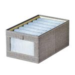 House of Quirk Durable and Versatile Closet Drawer Organizers and Storage Baskets, Rectangle Storage Boxes, Fabric Storage Containers For Pants, Shirt, Sweaters, Bra Panty, Socks (Grey,Pack of 1)