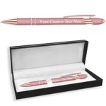 Farbely Personalized Pens Bulk with Name Free Engraving,RoseRed Custom Ballpoint Pen with Stylus,Text,logo Customized for Men Women Business,Graduation,Anniversaries Gift