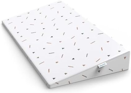 Cherilo Full Size Elevated Wedge Pillow for Baby Crib & Mattress, Elevate Baby to Prevent Acid Reflux, Colic, GERD, Heat Burn, 28" x 14" x 3.5" - with Removable Cover - Triangle Design - White