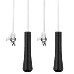 UYUYong 2Pcs Bathroom Light Pull Cord Black 5.8cm Pull Cord Handle Light Teardrop Pull Cord Extension with 150cm Cord Connector for Bathroom Toilet Light Ceiling Light Fan Switch - Black