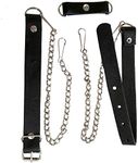 Sporran Black Leather & Chain With D-Loop Highlander Belt 50"