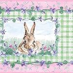 CONCORD WALLCOVERINGS ™ Kids Wallpaper Border Rabbits Flowers for Nursery Room Play Room Bedroom, Pink Purple Green Brown, 15 ft by 7 in SM513B