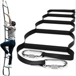 ISOP Roof Ladder 13 ft (4m) | Rope Ladder for Kids or Adults | Fire Escape Ladder for 2 Story Homes | Spring Hooks Incl.