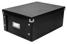 Snap-N-Store CD Storage Box - Pack of 1/2 - Durable Disc Holder with Lid to Store for Discs (2 Pack - Doublewide CD, Black)