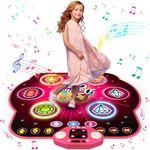 Dance Mat Toys for 3-12 Year Old Kids, 6 Button Kids Dance Mat Bluetooth Dance Pad, Light-up 6 Game Modes Dance Mat for Kids, Xmas/Birthday Gifts Toys for 3-5 6 7 8 9 10+ Year Old Girls