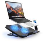 KEYNICE Laptop Cooling Pad, 2024 New Laptop Cooler with 3 Quiet Fans, Cooling Pad for Gaming Laptop, 5 Height Adjustable, 2 USB Ports, 12" - 15.6" Laptop Cooling Tray with Phone Holder