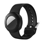 AirTag Bracelet for Adults, Soft Silicone Airtag Adults Wristband, Anti-Lost, Anti-Scratch Protective Case Cover Holder for Apple Air Tags Tracker (Black)