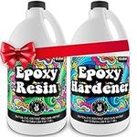 Crystal Clear Epoxy Resin 1 Gallon Kit 2 Part Epoxy Resin for Tumblers, Wood, Table Top, Countertop, Bar & Craft Art, Resin Molds Clear Casting Resin and Hardener Bulk Two Part Resin Epoxy Gallon