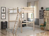 STRICTLY BEDS&BUNKS Celeste High Sleeper Loft Bunk Bed including Sprung Mattress (15cm), 3ft Single