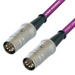 Van Damme Midi Lead 5 Pin Din Phantom Power Synth, Interface, Foot Switch Cable (3 m, Purple)