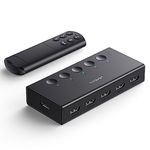 UGREEN HDMI Switch 5 in 1 Out 4K@60Hz, HDMI Switcher 4K HDR with IR Remote, 5 Port HDMI 2.0 Switcher 3D Dolby Vision Atmos CEC HDCP2.2, Selector Box Compatible with PS5 4 3 Xbox Switch Roku TV Black