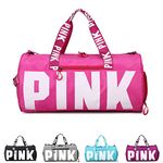 HiGropcore Sports Gym Bag,Sports Duffel Bag for Gym with Wet Pocket & Shoe Compartment,Duffle Bag For Women Overnight bag Sturdy, Rose red, 19.29*9.84*9.84 inch