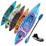 Riber One Person Sit In Kayak Deluxe Starter Pack - Ideal for Beginners - Multiple Colours (Lake Blue, Purple & White)