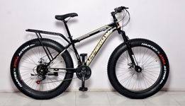 Appgrow Fat Bike 26 * 4.00 with Integrated Super Strong Heavy Carrier with 21 Speed Shi-Mano Gear with Dual disc Brakes with Front Suspension Fork for Age Group 12+