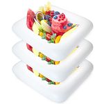 Novelty Place Inflatable Ice Serving Buffet Bar - Salad Food & Drinks Cooler Serving Tray for Summer Party Picnic & Camping (Pack of 3, 24 Inches)