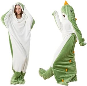 Wearable Dinosaur Blanket Animal Sleeping Bag Super Soft Warm Cozy Flannel Fleece - Cosplay Dinosaur Gifts (XS Fit for Height 3'9"-4'5")