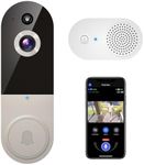 Guggre 1080P Smart Video Doorbell Camera with Chime, Intelligent AI Human Detection, Cloud Storage, Two-Way Audio, IR Night Vision, Live View, Wide Angle Lens, Indoor/Outdoor Surveillance (Linen)