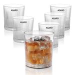 AGARO Elegant Whiskey Glass, Set of 6, 325ML, Ribbed Design, Crystal Clear, Perfect for Scotch, Whisky, Bourbon, Liquor, Wine, Cocktail Drinks , Stylish Design