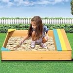 Wooden Kids Backyard Sandbox Childr