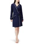 Amazon Essentials Women's Lightweight Waffle Mid-Length Robe (Available in Plus Size), Navy, L