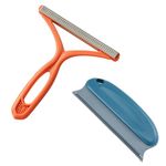 SYEYCW 2 Pcs Pet Hair Remover for Carpet, Reusable Scraper Removal Tool, Portable Cat Dog Lint Remover, Non-Damaging Pet Hair Remover for Furniture, for Car, Sofa, Pet Bed, Clothing, Blanket