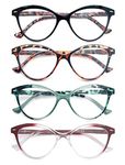 HEEYYOK Reading Glasses Womens Floral/Flower Pattern Cat Eye Ladies Readers Glasses +1.50 Comfortable Colorful Lightweigth Frame