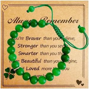 Green Nature Stone Clove Bracelet Four-Leaf Clover Female Heart Charm Clover Peacock Bracelet Lucky Bracelet Trendy Gift for Women