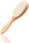 BoAn Wooden Baby Hair Brush,Natural Soft Goat Bristles,Cradle Cap Brush for Newborns & Toddlers,Perfect Scalp Grooming Product for Infant