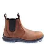 Terra Men's 6" Inch Murphy Soft Toe Slip-On Work Boot, Brown, 3.5 W